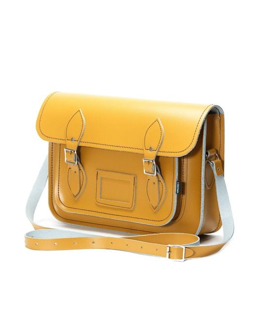 Zatchels Metallic Handmade Leather Large Crossbody Laptop Satchel