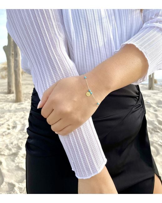 Olivia Le Metallic Journey Magnesite Beaded Bracelet With Coin