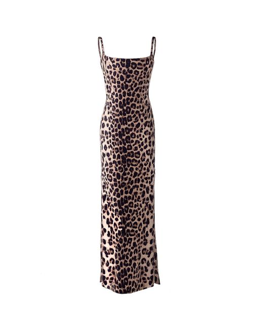 LOVEIST STORE Multicolor Leopard Print Satin Maxi Dress – Bodycon Slip Dress