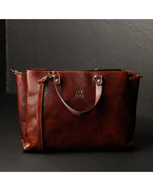 Time Resistance Brown Leather Tote Bag Shoulder Bag For – The Scarlet Letter