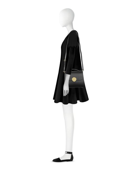 Le Parmentier Black Bombo Top-Handle Satchel Bag W/Strap