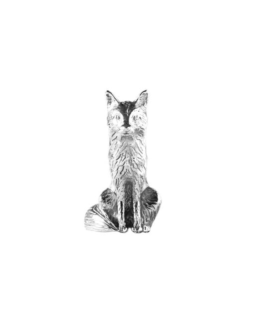 Lee Renee White Fox Lapel Pin – Sitting for men