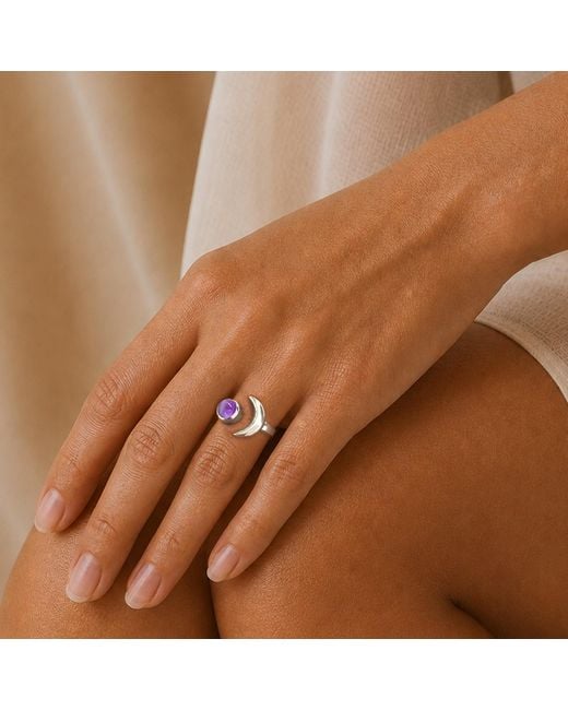 The Jewellery Store London Purple Adjustable February Birthstone Ring