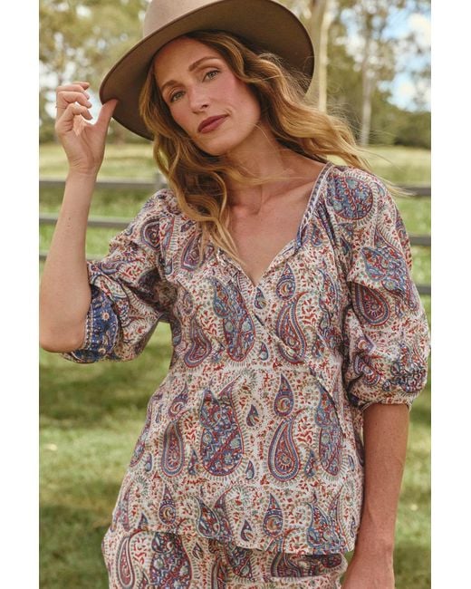 Adrift Clothing White Delilah Swing Blouse