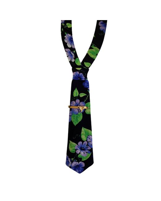 NANDANIE Floral Printed Petite Necktie + Tie Bar in Green | Lyst UK