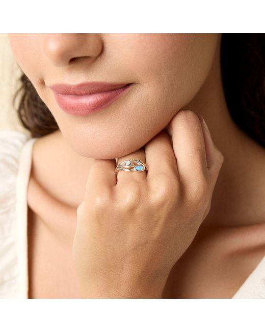 Isla Silver White Sterling Fire Opal Ring