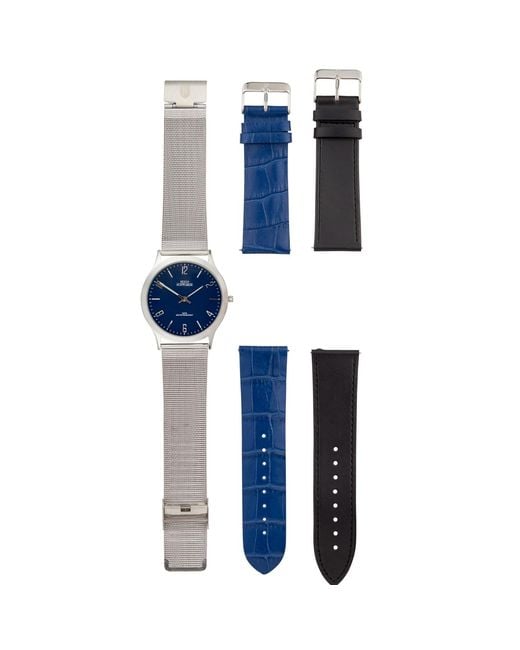 Bermuda Watch Company Metallic Hugo Schwarze Theodore & Slim Interchangeable Watch for men