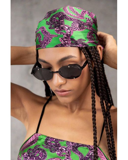 Monzlapur New York Purple Small Silk Snake Scarf