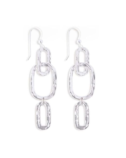 N'damus London White Hatton Forge Sterling Trio Earrings