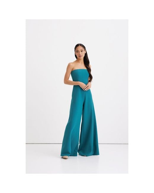 Nomi Fame Blue Sarah Palazzo Pant Corset Jumpsuit