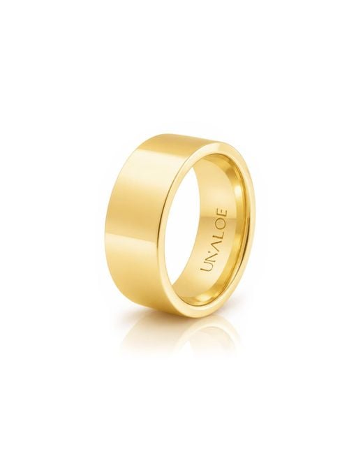 Unaloe Metallic Classic Smooth French-Edge Sterling Band With Plating for men