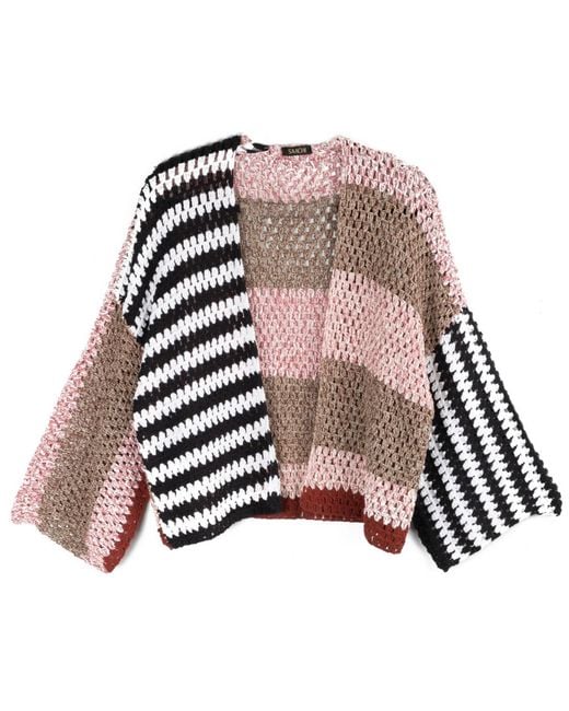Saachi Brown Crochet Granny Square Pattern Jacket
