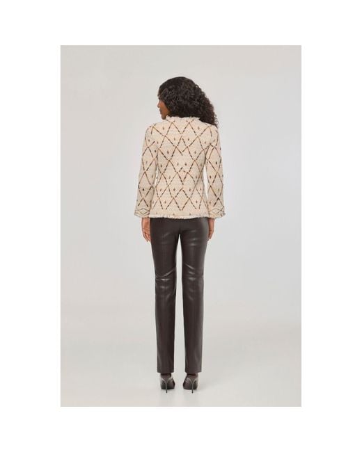 The Extreme Collection Brown Neutrals Jacquard Knit Jacket Parker