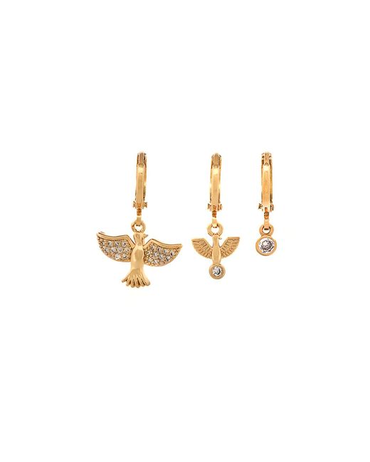 Ebru Jewelry Metallic Trio Spiritual Bird Earring Set