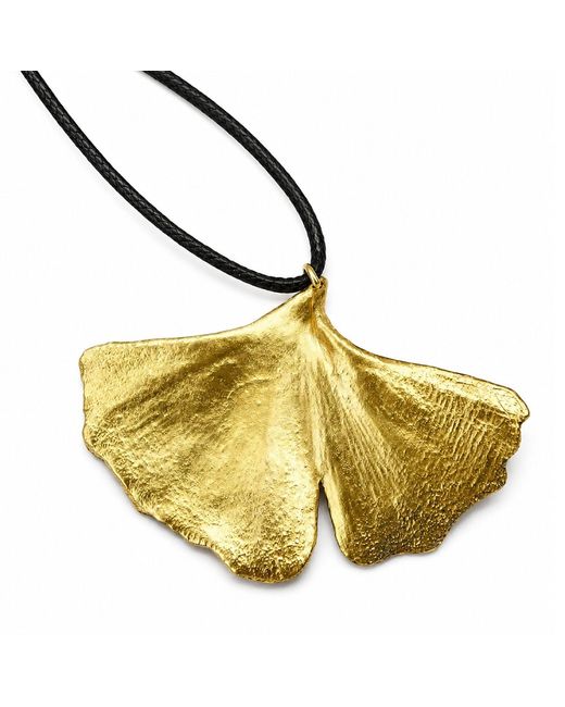 Mother Nature Jewelry Yellow Ginkgo Biloba Leaf Pendant, Handmade Necklace