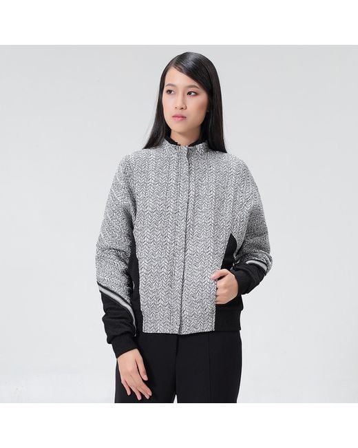 Smart and Joy Gray Bi-Color Bumper Jacket