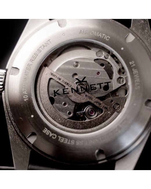 Kennett Watches & Accessories Black Viktor Automatic Watch Fkm Waffle Strap for men