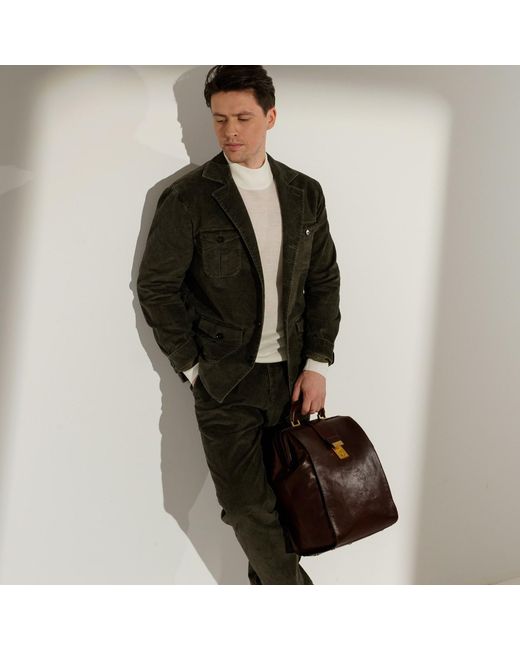 Time Resistance Brown Leather Backpack for men
