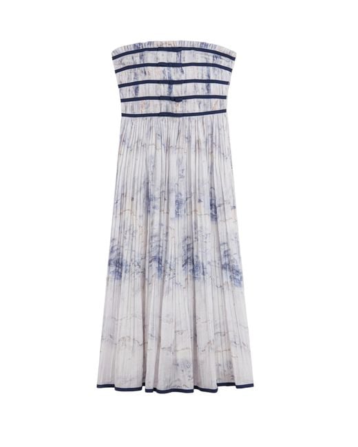 Nocturne White Bow Detail Strapless Midi Dress