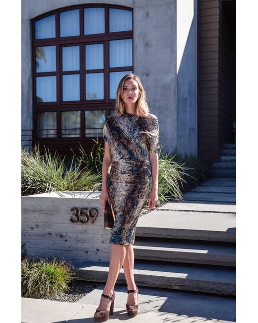 Jennafer Grace Green Viper Angle Dress