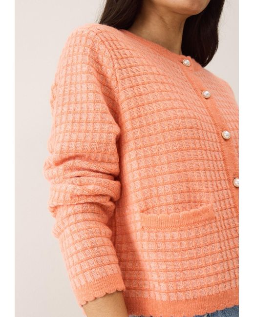 Loop Cashmere Pink Crew Neck Cardigan