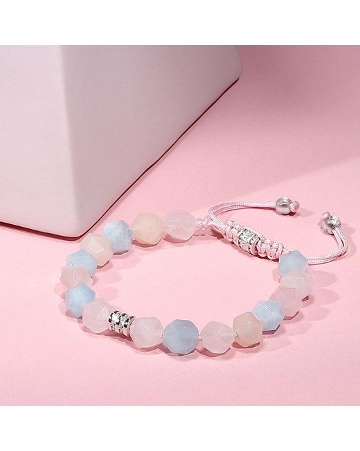 AWNL Pink Multicolored Morganite Macrame Bracelet