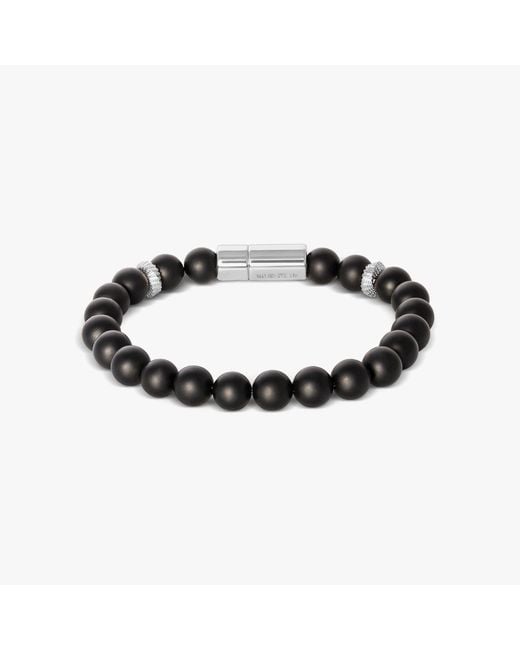 Tateossian Black Pop Mobius Beaded Bracelet for men