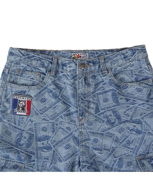 VERYRARE Blue Dollar Dollar Bills Pants for men
