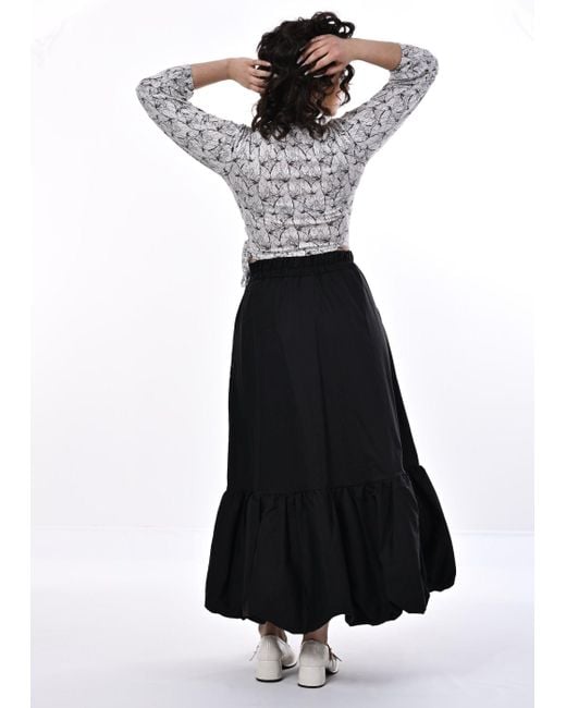 Frock Tales Black Calvatia Puffball Midi Skirt