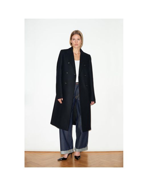 Hegarty Black Double Breasted Cashmere And Wool Overcoat