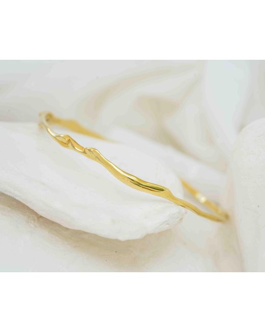 Isla Silver Metallic Organic Flow Vermeil Bangle