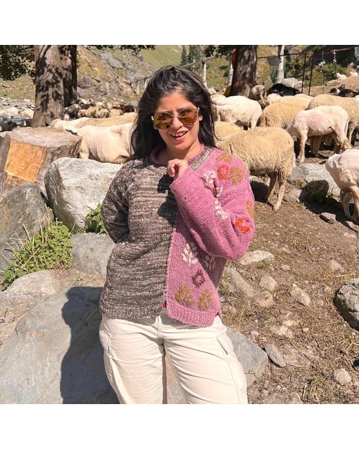 Charkha & Loom Multicolor Tragopan Pullover Lavendar