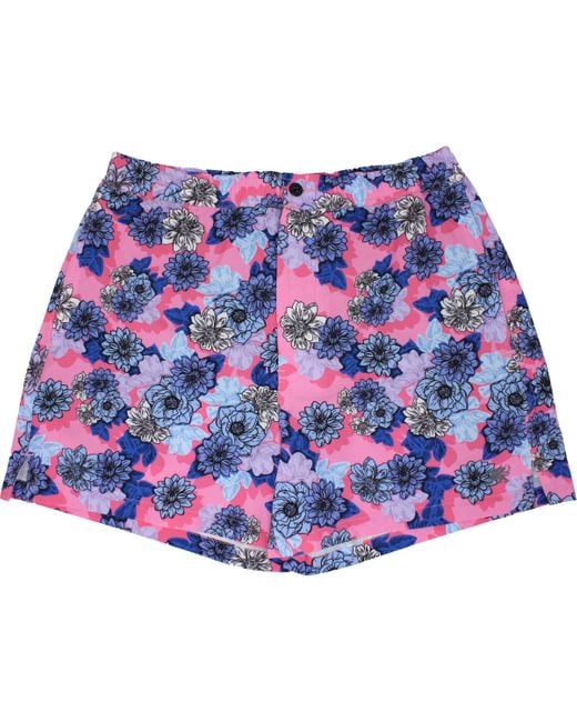 Lords of Harlech Purple Quack Snap Floral Swim Short for men
