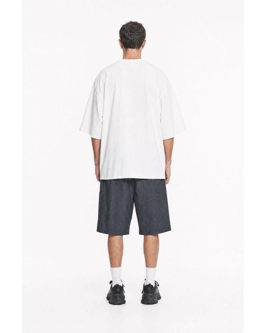 mysimplicated Gray Workwear Denim Shorts for men