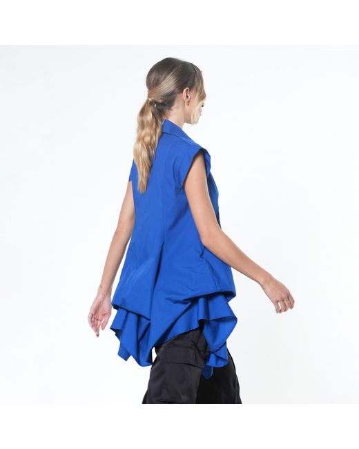 Metamorph Blue Loose Sleeveless Shirt