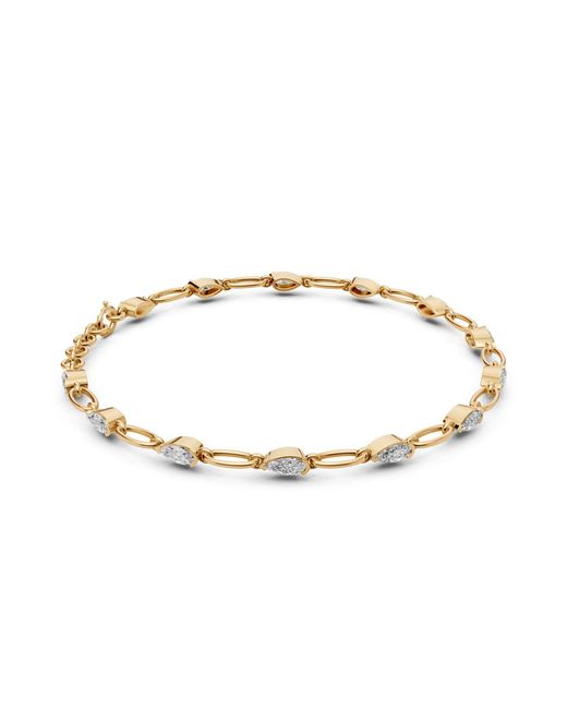 Aya Fine Jewelry Metallic Pear Cut Lab Grown Diamond Link Bracelet