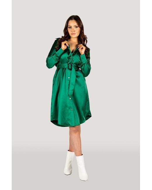 Why Mary Green Jackie Satin Trench Coat Dress