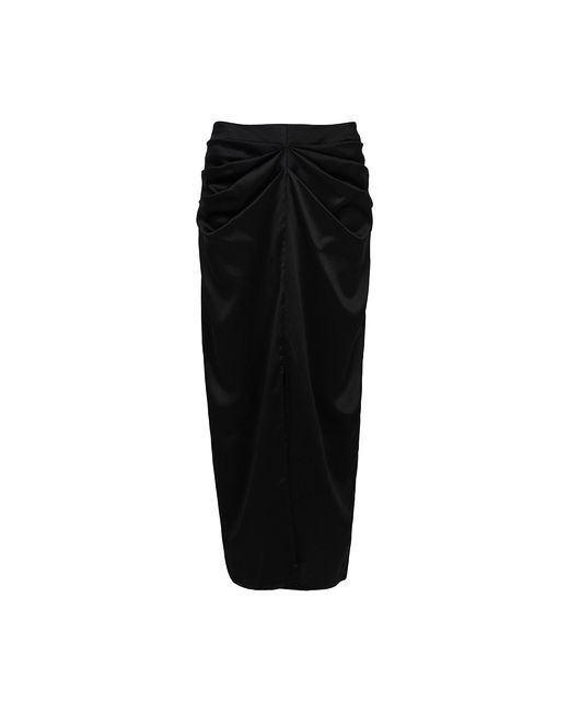 The Summer Edit Black Arielle Silk Skirt