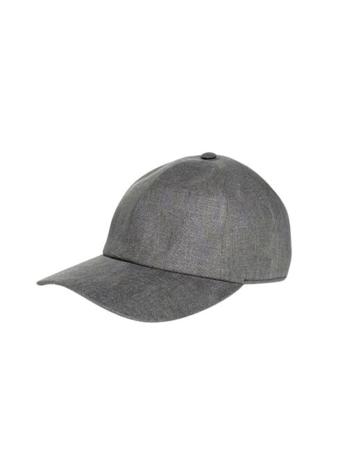 Cachemio Gray Linen Baseball Cap for men