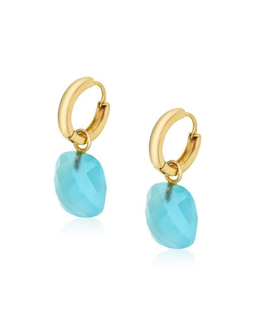 Preeti Sandhu Blue Chalcedony Hoops