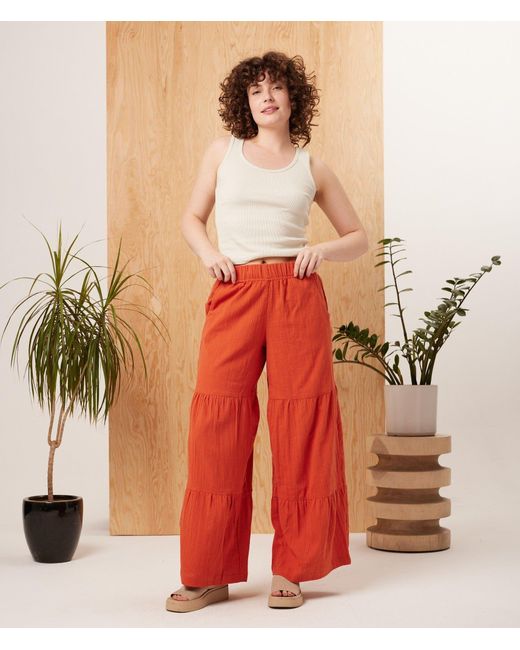 Known Supply Wide Leg Tiered Pants