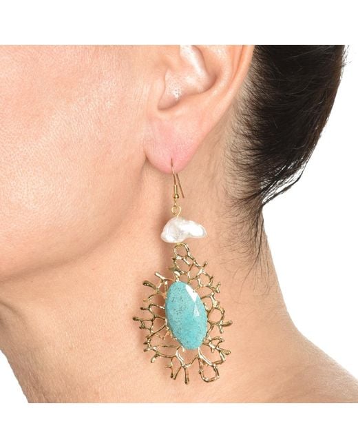 Addicted Blue Flora Dangle Earrings