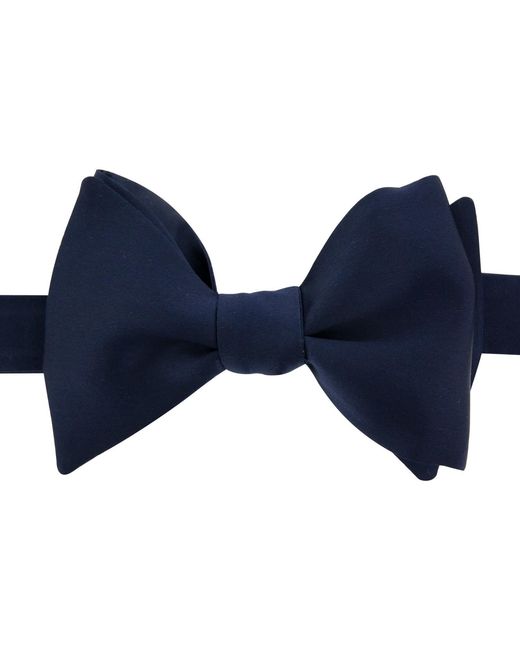 LE COLONEL Blue Silk Classic Bow Tie for men