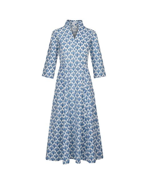 At Last Blue Cotton Chelsea Midi Dress