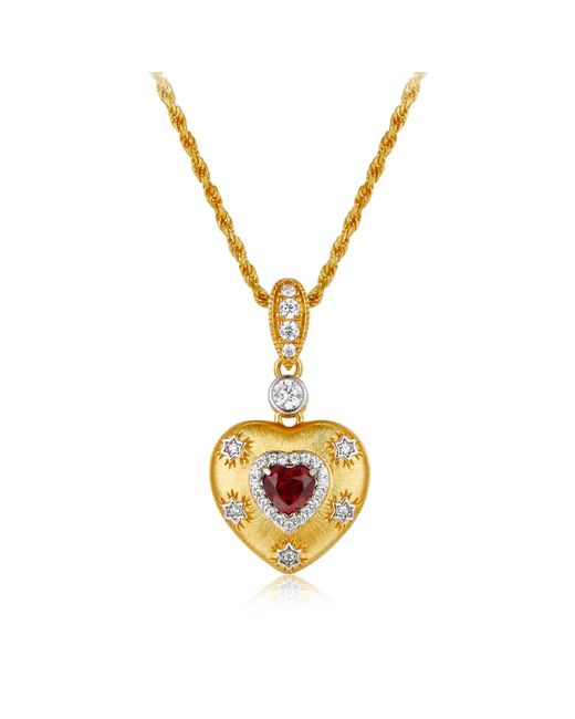 Janus Edinburgh Metallic Ib Love Heart Vermeil Necklace