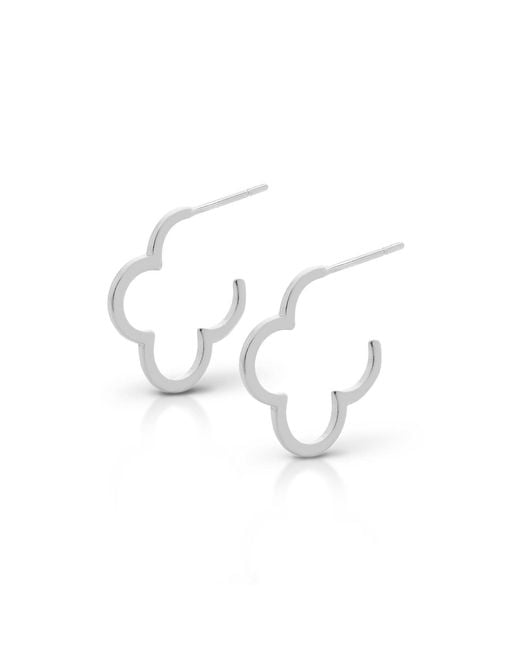 Nellou Jewellery White Clover Hoop Earrings