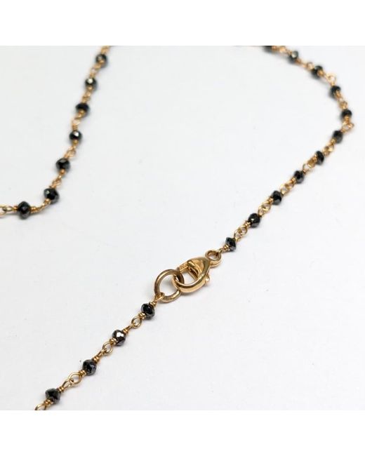 Rahul's Jewels Metallic 18.5" Genuine Diamond & Rutilated Quartz Rosary Necklace