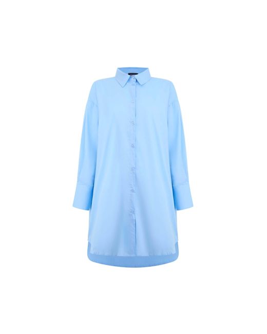 James Lakeland Blue Oversized Plain Shirt Pale