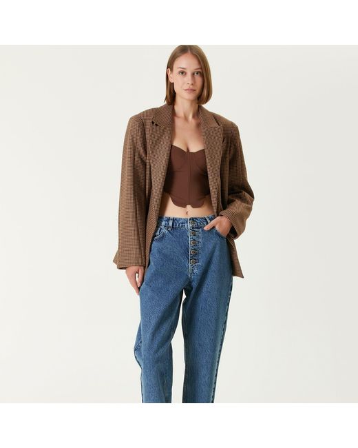 Pcfg Brown Woven Corset Top