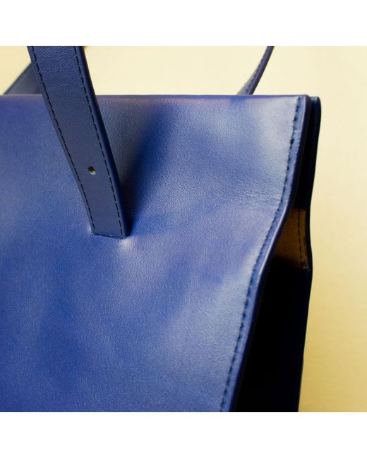 godi. Blue Handmade Adjustable Tote Bag